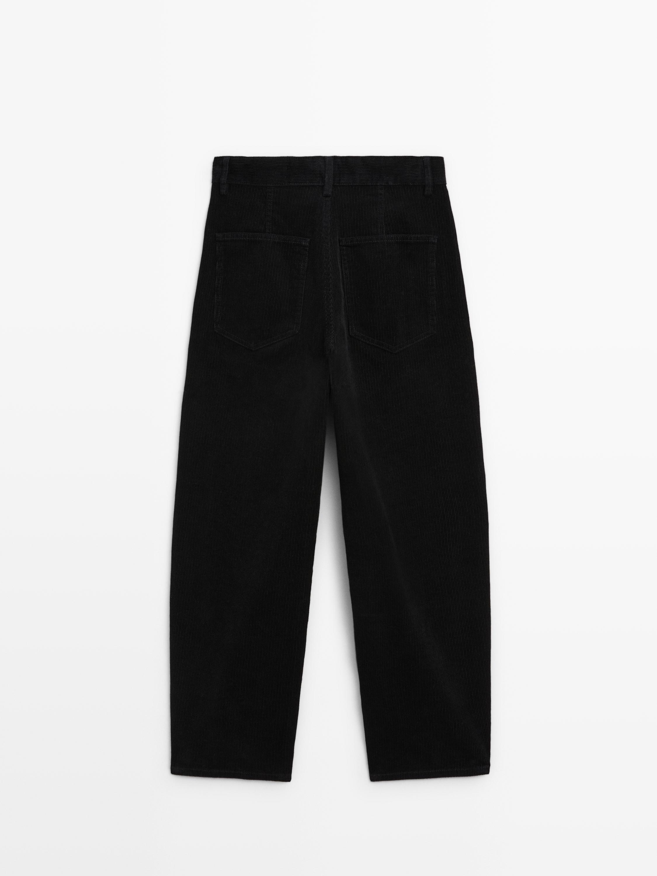 Barrel fit corduroy trousers